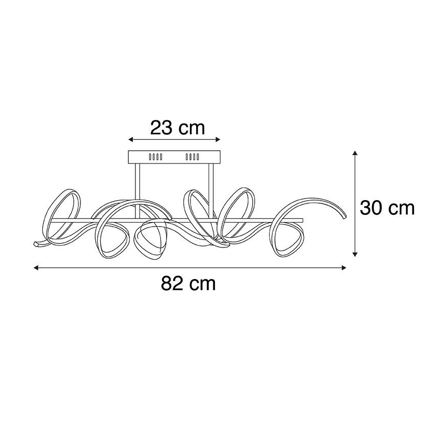 Leuchten Direkt 19032-21 - Lustre monté en surface à intensité variable CURLS LED/25,8W/230V