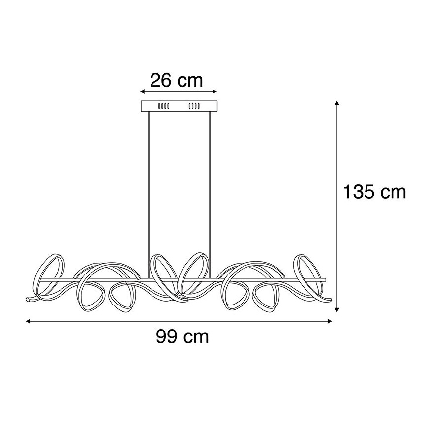 Leuchten Direkt 19033-21 - Suspension filaire à intensité variable CURLS LED/40,8W/230V