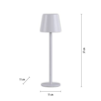 Leuchten Direkt 19250-16 - LED Lampada da tavolo ricaricabile dimmerabile per esterni EURIA LED/3W/5V IP54 bianco