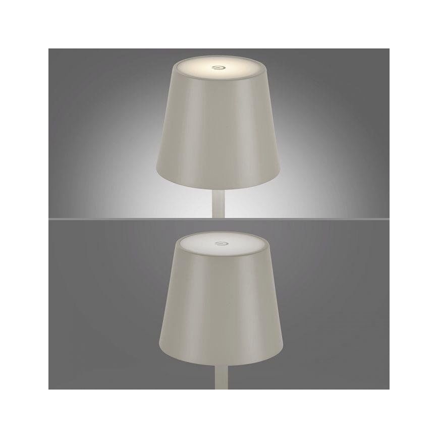 Leuchten Direkt 19250-40 - LED Lampada da tavolo ricaricabile dimmerabile per esterni EURIA LED/3W/5V IP54 grigio