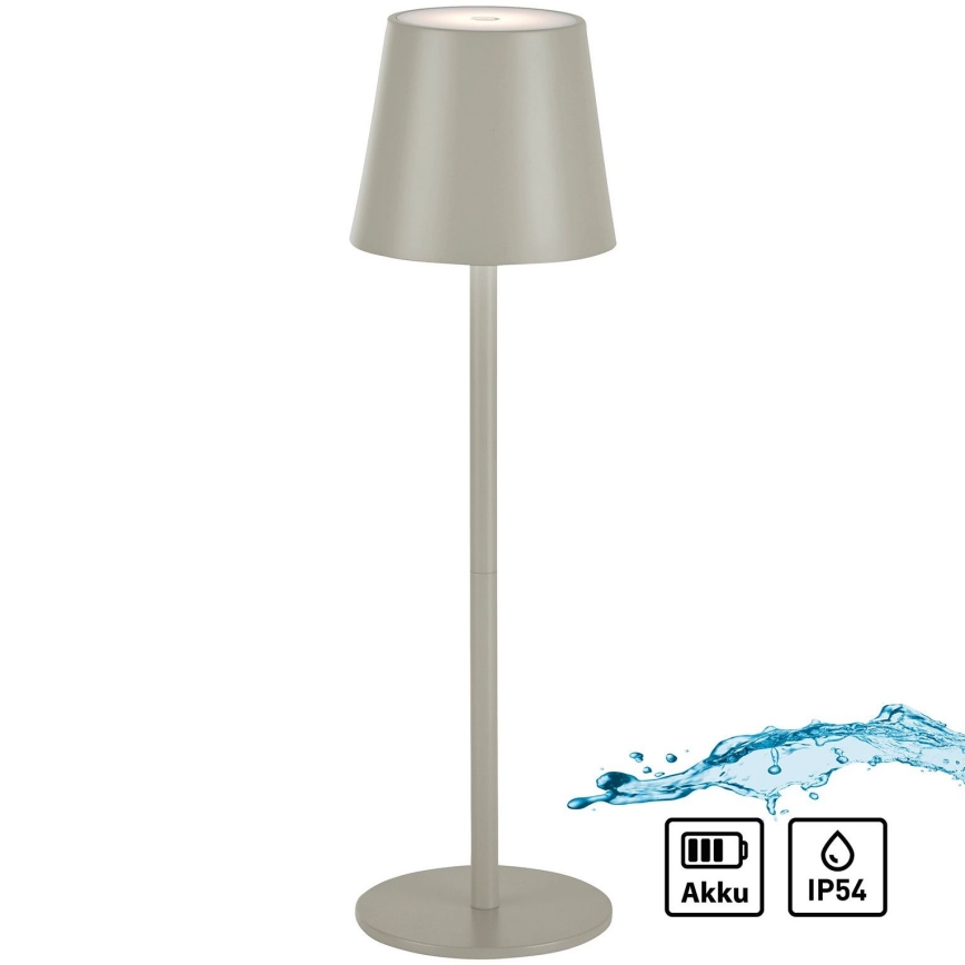 Leuchten Direkt 19250-40 - LED Lampe de table rechargeable extérieure à intensité variable EURIA LED/3W/5V IP54 gris