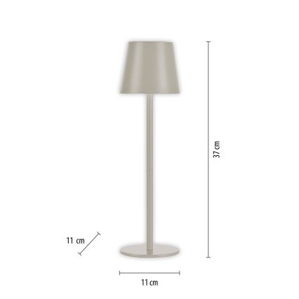 Leuchten Direkt 19250-40 - LED Lampe de table rechargeable extérieure à intensité variable EURIA LED/3W/5V IP54 gris