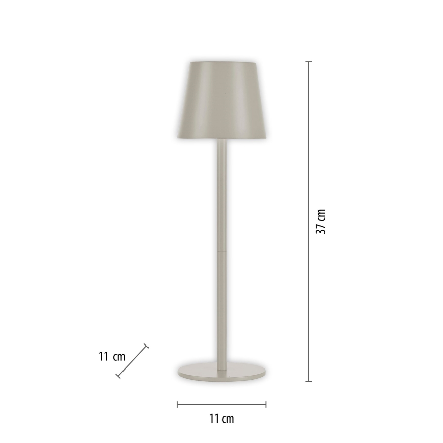 Leuchten Direkt 19250-40 - LED Lampe de table rechargeable extérieure à intensité variable EURIA LED/3W/5V IP54 gris