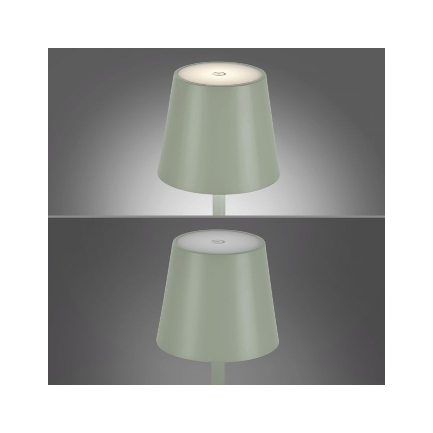 Leuchten Direkt 19250-43 - LED Lampada da tavolo ricaricabile dimmerabile per esterni EURIA LED/3W/5V IP54 verde