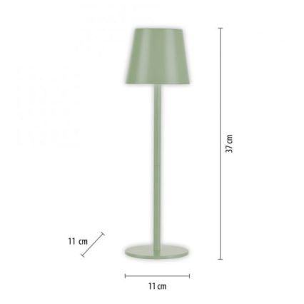 Leuchten Direkt 19250-43 - LED Lampe de table rechargeable extérieure à intensité variable EURIA LED/3W/5V IP54 vert