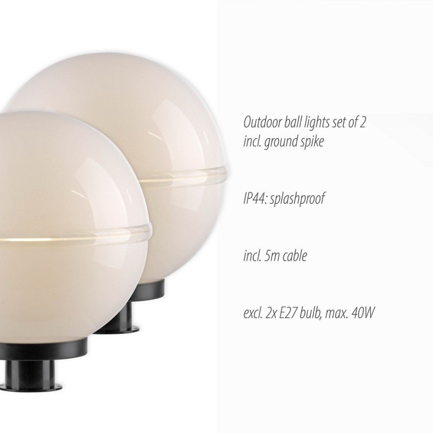 Leuchten Direkt 19323-16-2 - SET 2x Außenleuchte 1xE27/40W/230V d 30 cm IP44