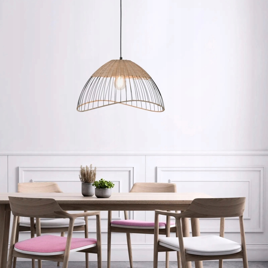 Leuchten Direkt 30207-79AO - Lampadario a sospensione con filo CORE 1xE27/60W/230V rattan