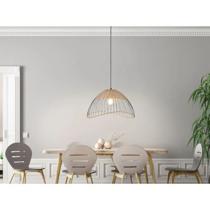 Leuchten Direkt 30207-79AO - Lampadario a sospensione con filo CORE 1xE27/60W/230V rattan