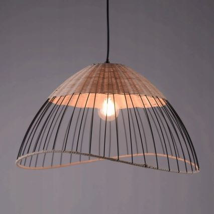 Leuchten Direkt 30207-79AO - Lampadario a sospensione con filo CORE 1xE27/60W/230V rattan