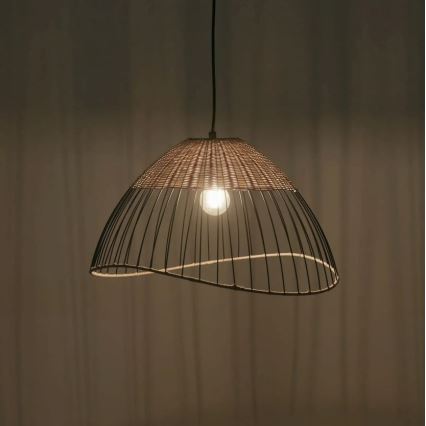 Leuchten Direkt 30207-79AO - Lampadario a sospensione con filo CORE 1xE27/60W/230V rattan