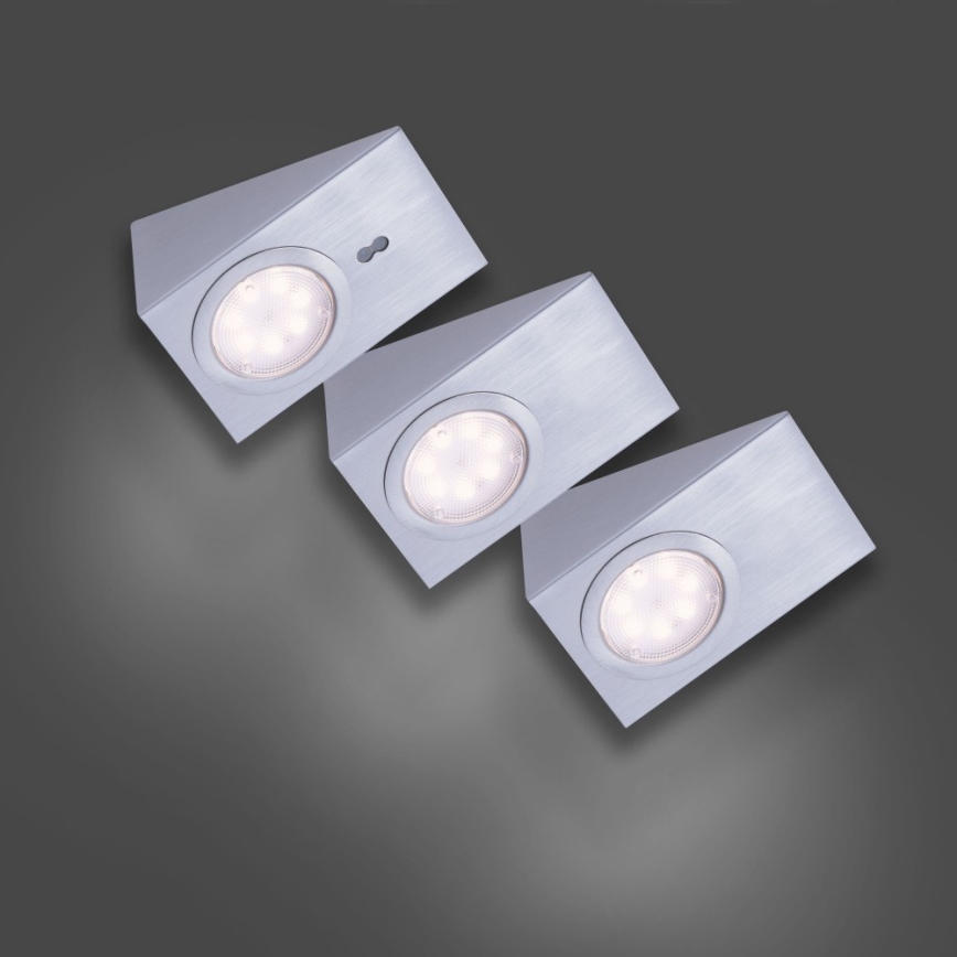Leuchten Direkt 84111-55-3 - SET 3x LED Illuminazione per mobili con sensore THEO LED/3,6W/230V