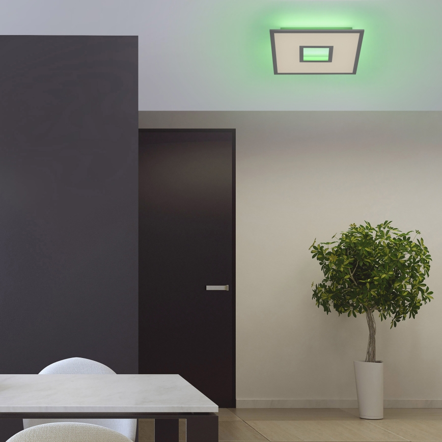 Leuchten Direkt 11645-16 - Plafonnier à intensité variable RGB RECESS LED/22,5W/230V + LED/5W + télécommande