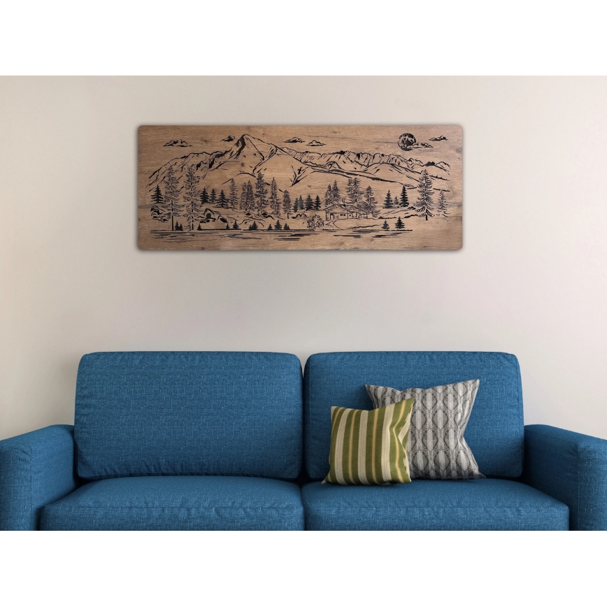 Li-Go 23524/DUB2 - Décoration murale LED à intensité variable LED/24W/230V 130x50 cm chêne/Chalet de montagne