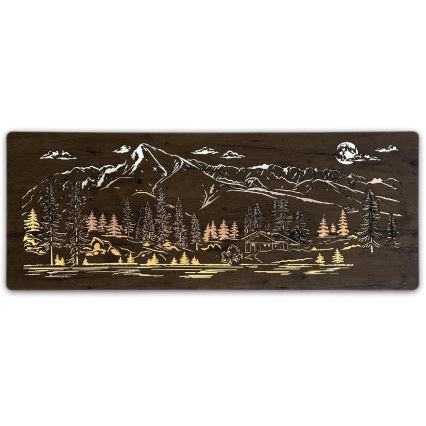 Li-Go 23524/DUB2 - Dimmbare LED-Wanddekoration LED/24W/230V 130x50 cm Eiche/Berghütte