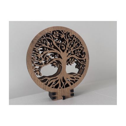 Li-Go 23577/DUB2 - Lampe de table décorative LED dimmable LED/12W/230V 20x22 cm chêne/Arbre de vie