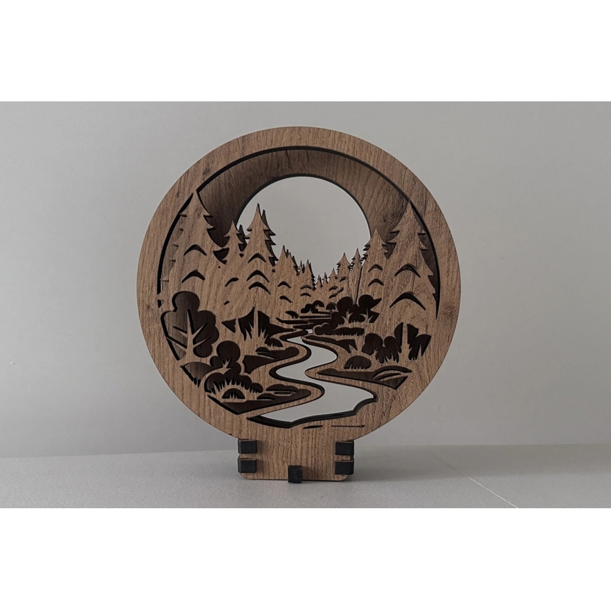 Li-Go 23580/DUB2 - LED dimmbare Tischdekoration LED/12W/230V 20x22 cm Eiche/Im Wald