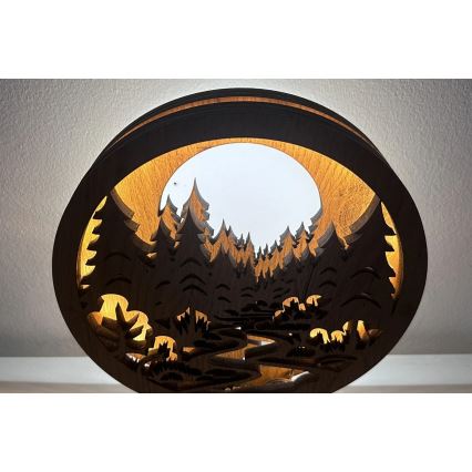 Li-Go 23580/DUB2 - Décoration de table LED dimmable LED/12W/230V 20x22 cm chêne/Dans la forêt