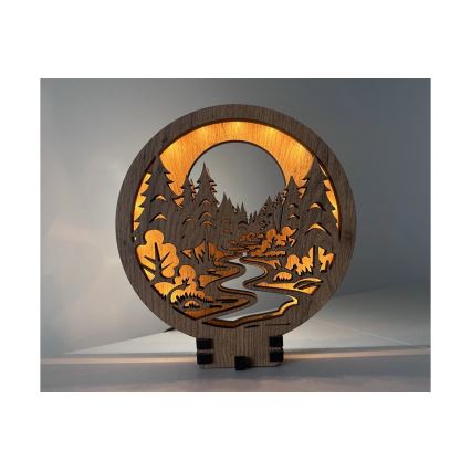 Li-Go 23580/DUB2 - Décoration de table LED à intensité variable LED/12W/230V 20x22 cm chêne/En forêt