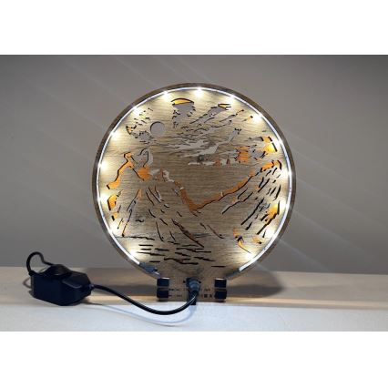 Li-Go 23595/DUB2 - Lampe de table décorative LED dimmable LED/12W/230V 20x22 cm chêne/ours