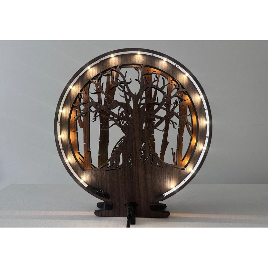 Li-Go 23613/DUB2 - Décoration de table LED dimmable LED/12W/230V 20x22 cm chêne/Grut