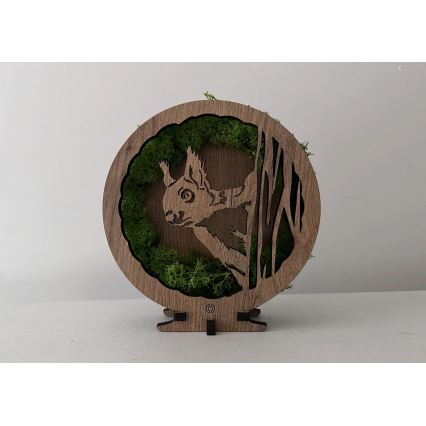 Li-Go 23625/DUB2 - LED-dimmbare Tischdekoration LED/12W/230V 20x22 cm Eiche/Moos-Eichhörnchen
