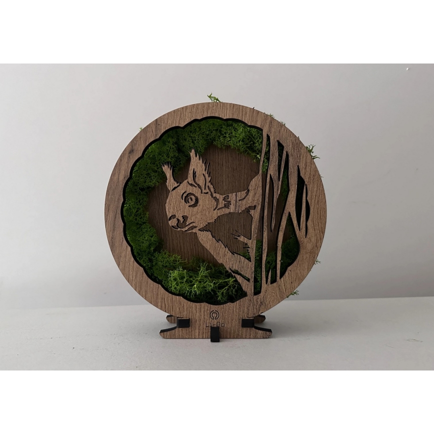 Li-Go 23625/DUB2 - LED-dimmbare Tischdekoration LED/12W/230V 20x22 cm Eiche/Moos-Eichhörnchen