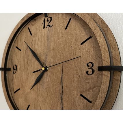 Li-Go 23628/DUB3 - Orologio da parete LED/1xAA Ø 32 cm rovere chiaro/tondo