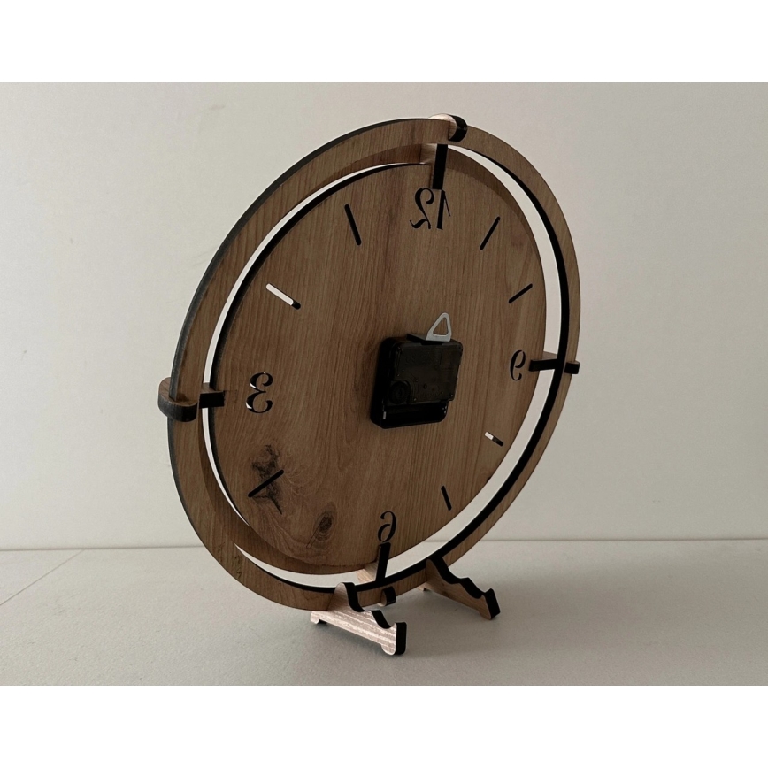 Li-Go 23628/DUB3 - Wanduhr LED/1xAA Ø 32 cm heller Eiche/rund