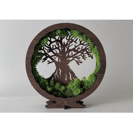Li-Go 23631/DUB2 - Decorazione da tavolo dimmerabile a LED/12W/230V 30x31 cm rovere/muschio e albero