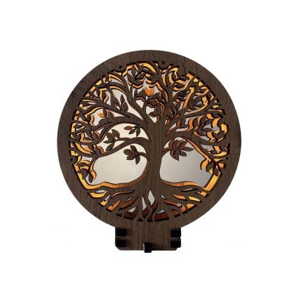 Li-Go 23648/DUB2 - Decorazione da tavolo dimmerabile LED/12W/230V 30x31 cm rovere/Albero della vita