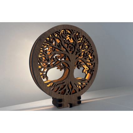 Li-Go 23648/DUB2 - LED-dimmbare Tischdekoration LED/12W/230V 30x31 cm Eiche/Lebensbaum