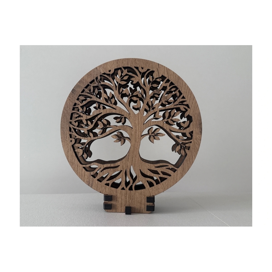 Li-Go 23648/DUB2 - Lampe décorative de table LED dimmable LED/12W/230V 30x31 cm chêne/Arbre de vie