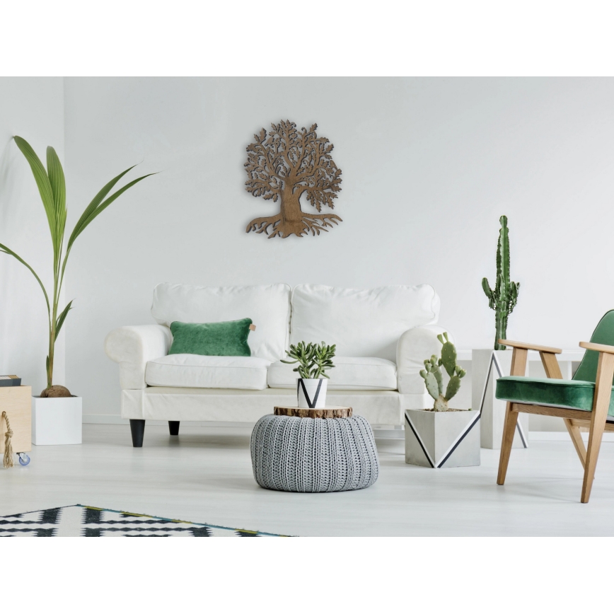 Li-Go 23673/DUB2 - Décoration murale LED dimmable LED/10W/5V 20000 mAh 45x55 cm chêne + télécommande