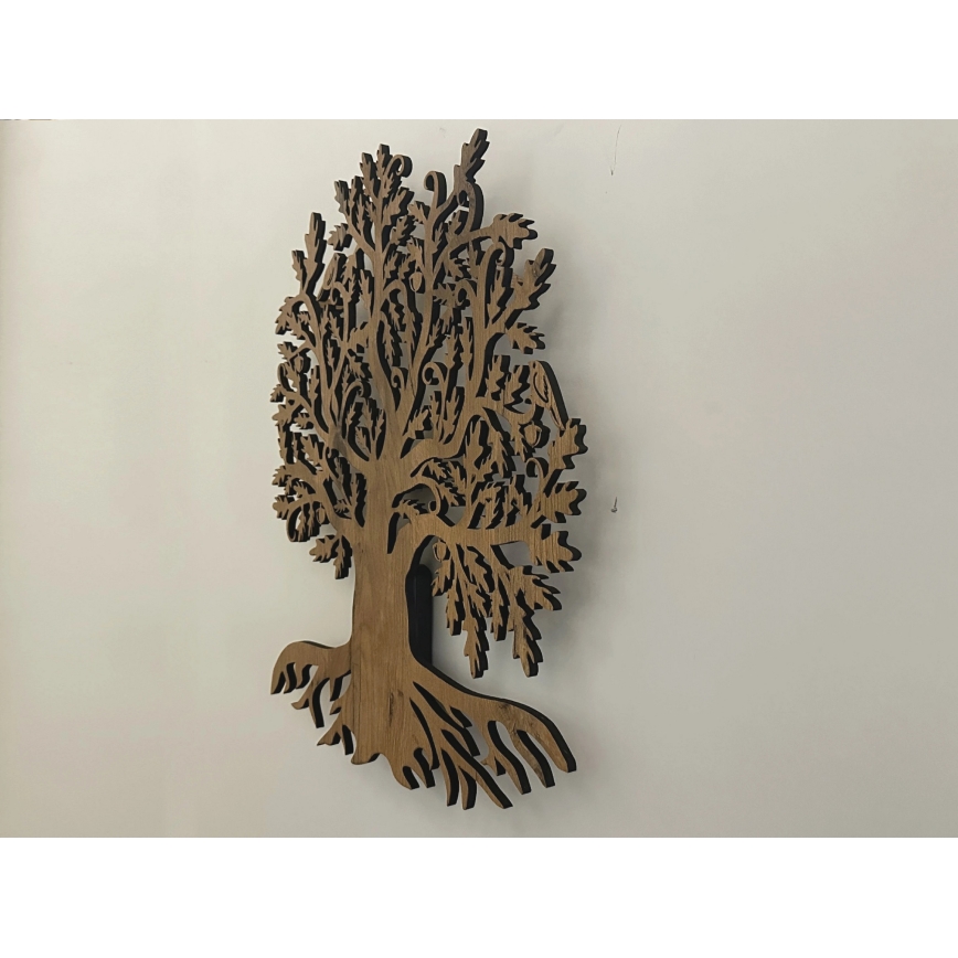 Li-Go 23673/DUB2 - Décoration murale LED dimmable LED/10W/5V 20000 mAh 45x55 cm chêne + télécommande