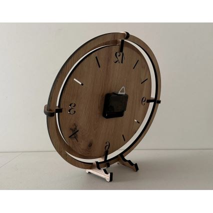 Li-Go 23676/DUB5 - Orologio da parete 1xAA Ø 32 cm rovere/Montagne