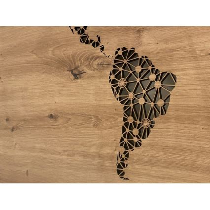 Li-Go 4457/A/4 - Dimmbare LED-Wanddekoration LED/10W/5V 30000 mAh 120x60 cm Eiche/Weltkarte