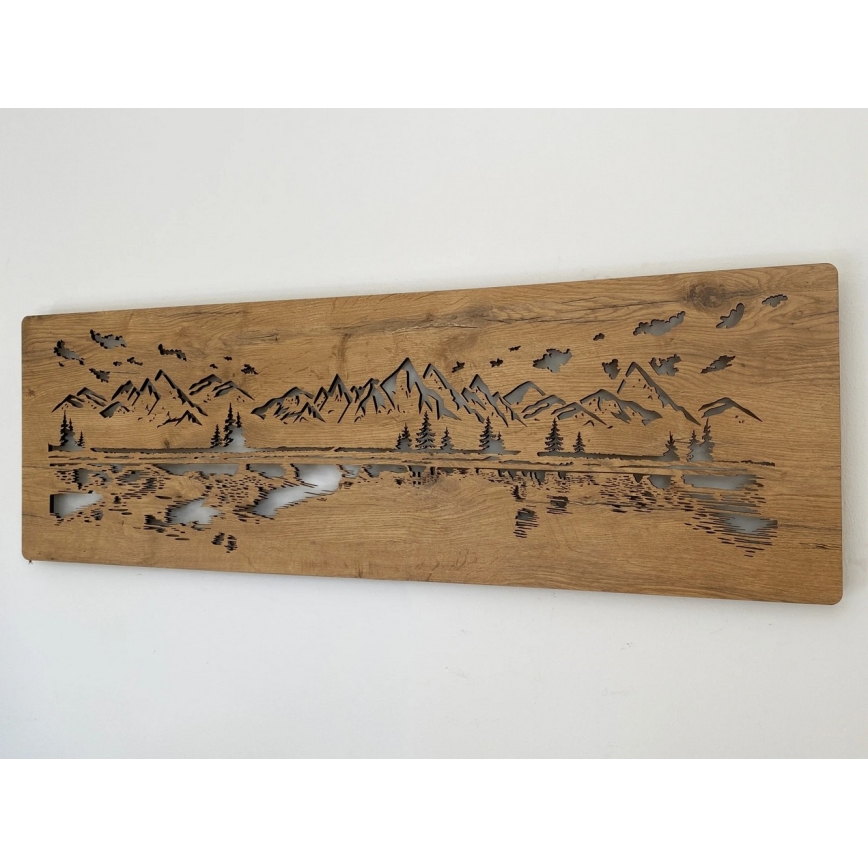 Li-Go 4778/A/4 - Décoration murale LED à intensité réglable LED/10W/5V 30000 mAh 120x40 cm chêne/Lac