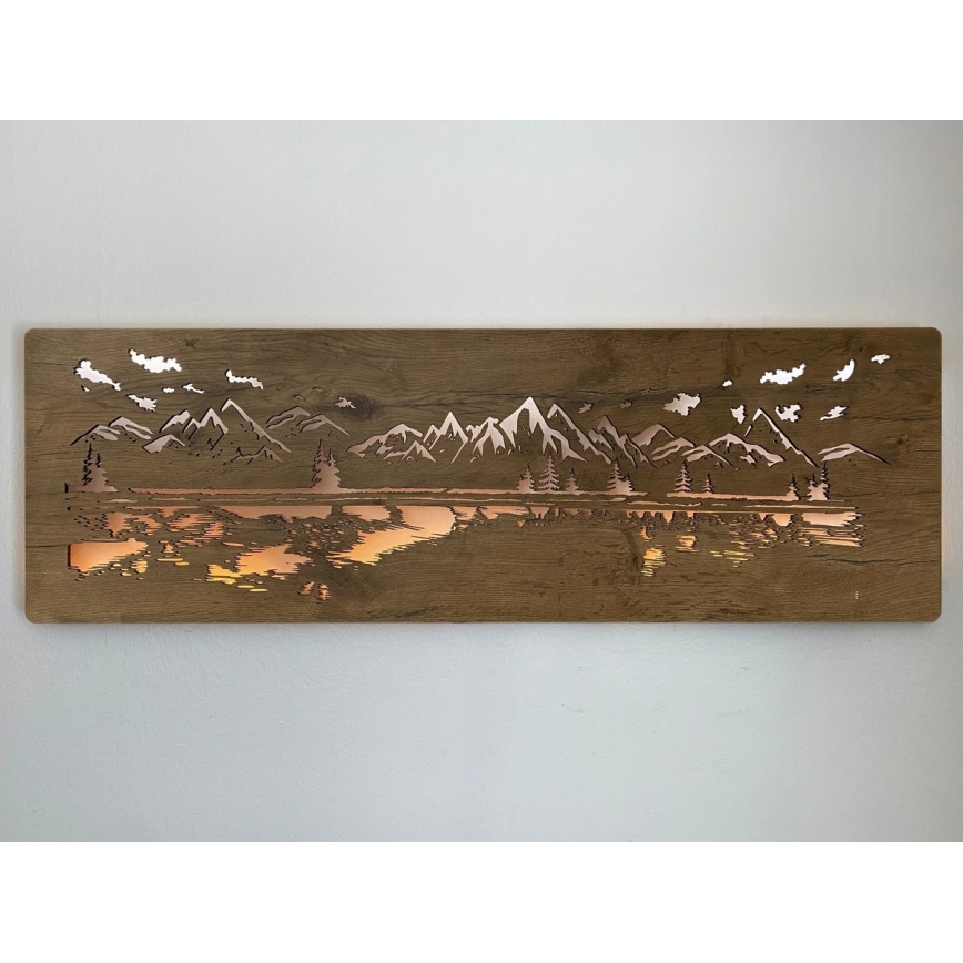 Li-Go 4778/A/4 - Decorazione da parete LED dimmerabile LED/10W/5V 30000 mAh 120x40 cm rovere/Lago