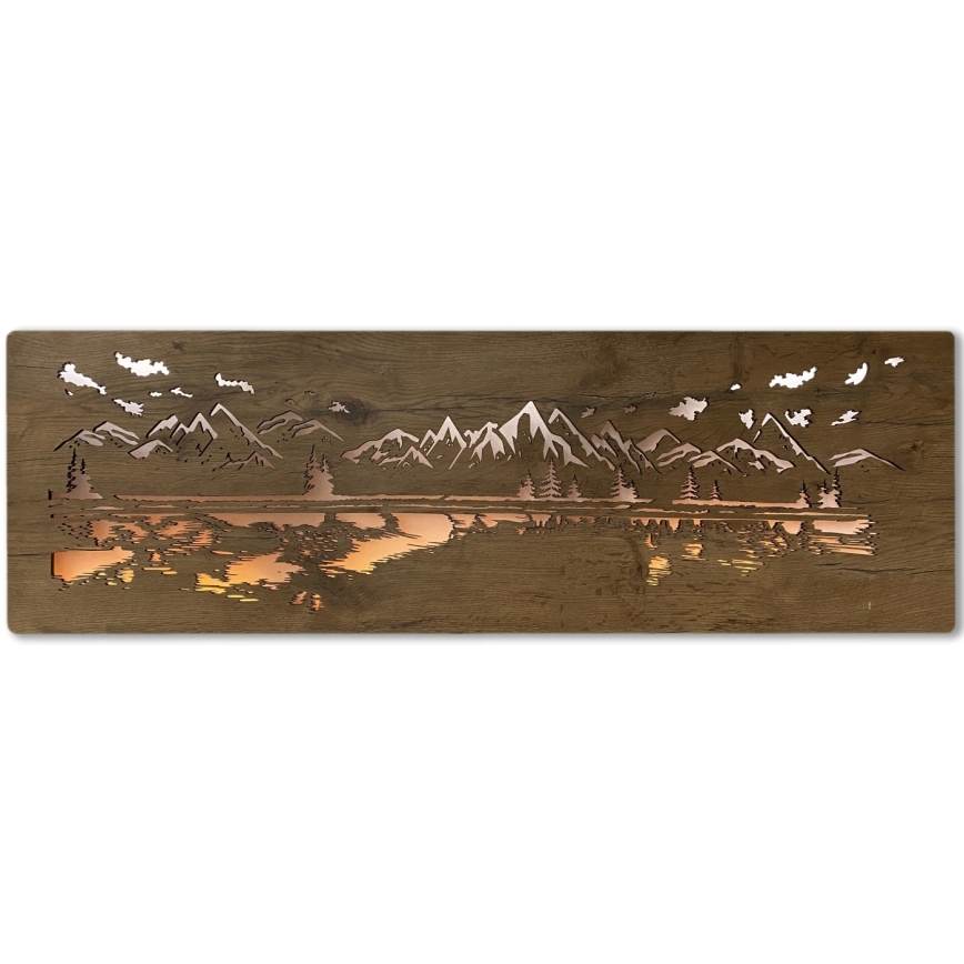 Li-Go 4778/A/4 - Decorazione da parete LED dimmerabile LED/10W/5V 30000 mAh 120x40 cm rovere/Lago