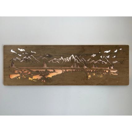 Li-Go 4778/A/4 - LED-dimmbare Wanddekoration LED/10W/5V 30000 mAh 120x40 cm Eiche/See