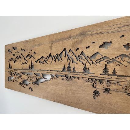 Li-Go 4778/A/4 - LED-dimmbare Wanddekoration LED/10W/5V 30000 mAh 120x40 cm Eiche/See