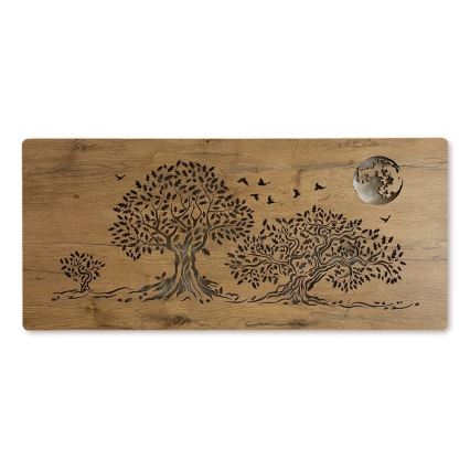 Li-Go 5042/DUB2 - Décoration murale LED dimmable LED/24W/230V 110x50 cm chêne/Trois chênes et la lune