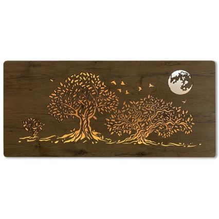 Li-Go 5042/DUB2 - LED-dimmbare Wanddekoration LED/24W/230V 110x50 cm Eiche/Drei Eichen und Mond