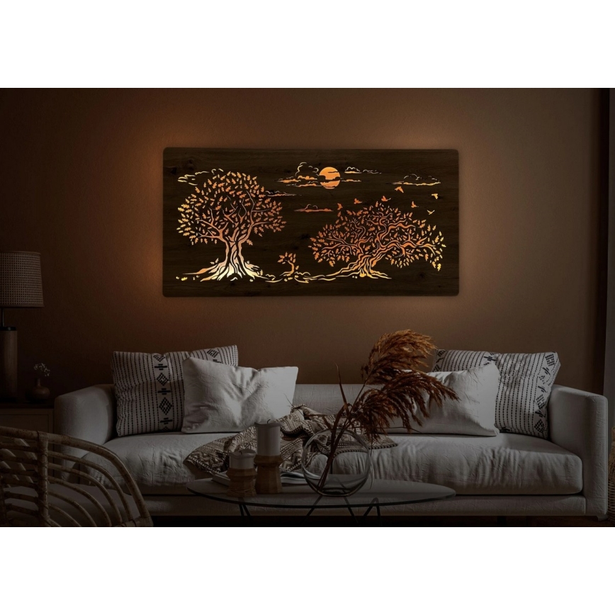 Li-Go 5307/DUB2 - LED décoration murale à intensité réglable LED/24W/230V 120x60 cm chêne/Trois chênes