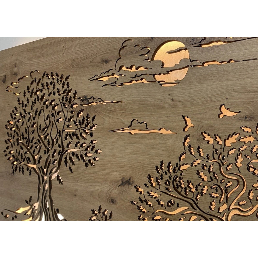 Li-Go 5307/DUB2 - LED décoration murale à intensité réglable LED/24W/230V 120x60 cm chêne/Trois chênes