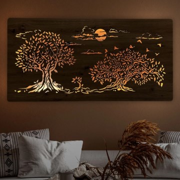 Li-Go 5307/DUB2 - LED-dimmbare Wanddekoration LED/24W/230V 120x60 cm Eiche/Drei Eichen