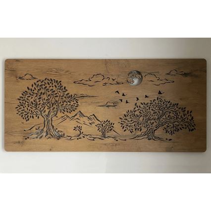 Li-Go 5478/DUB2 - Décoration murale LED dimmable LED/24W/230V 130x60 cm chêne/Quatre chênes et la lune