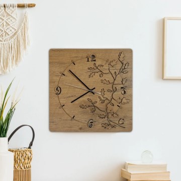 Li-Go 5499/DUB2 - Wanduhr 1xAA 40x40 cm Eiche