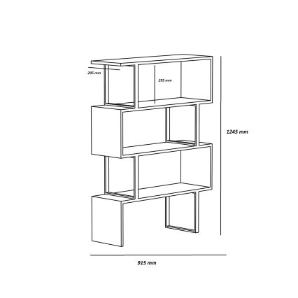 Libreria ADRIANA 124x91,5 cm beige/nero