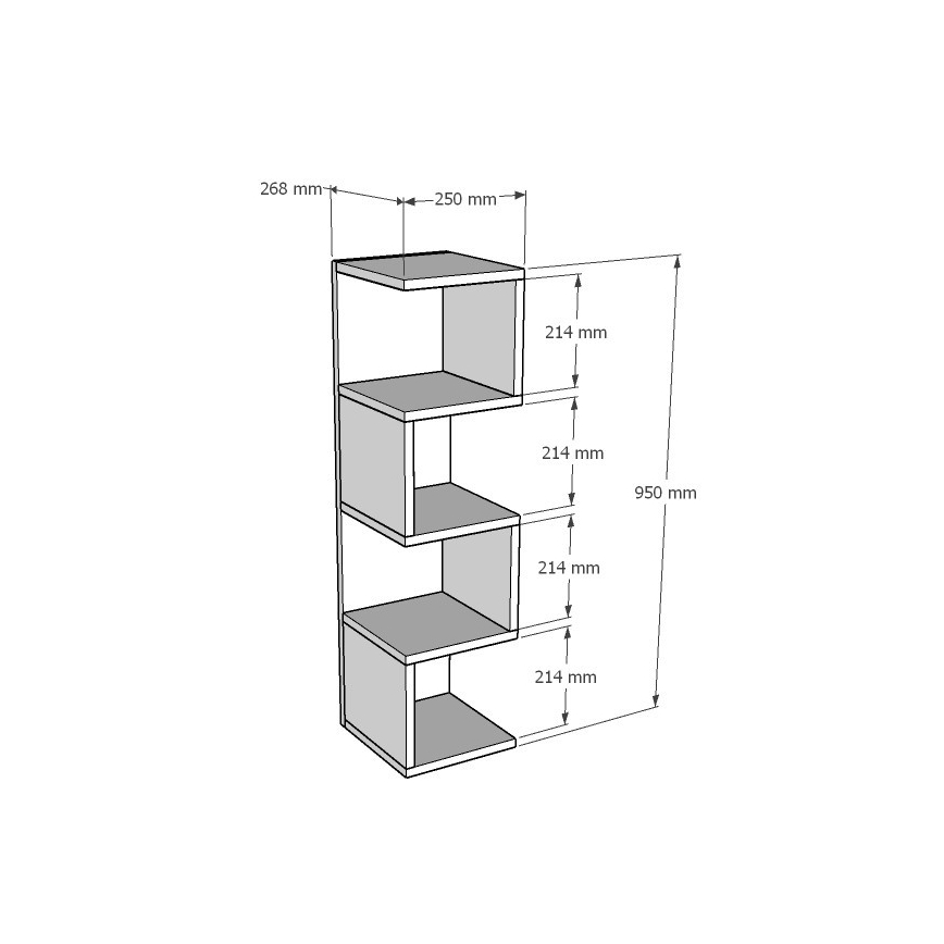 Libreria ALIN 95x25 cm bianca